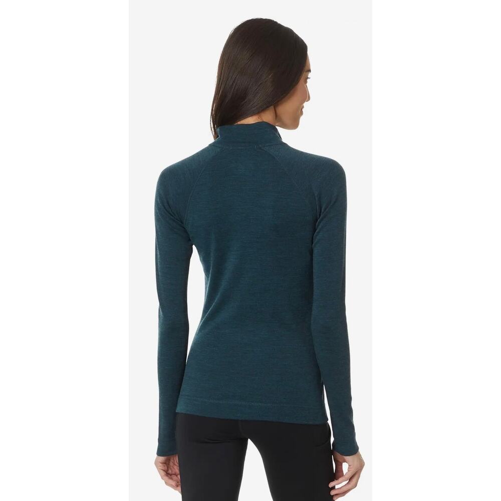 Smartwool Classic Thermal Merino Base Layer 1/4 Zip Twilight Blue Women's XL - Picture 2 of 11